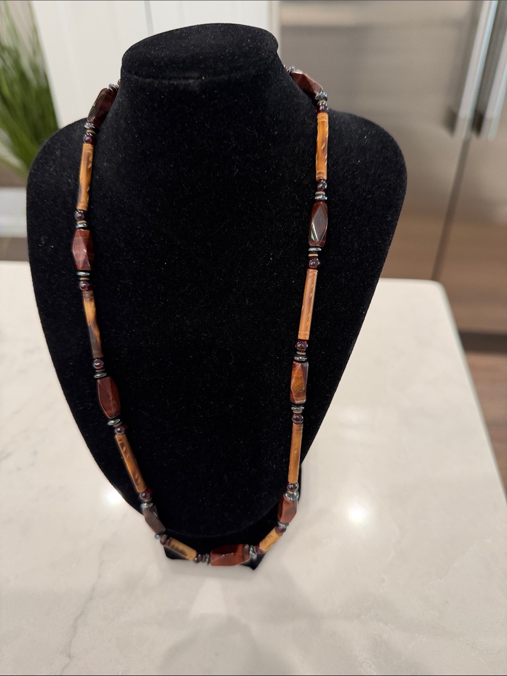 Source Unknown Brown and Amber Beaded Women's Necklace